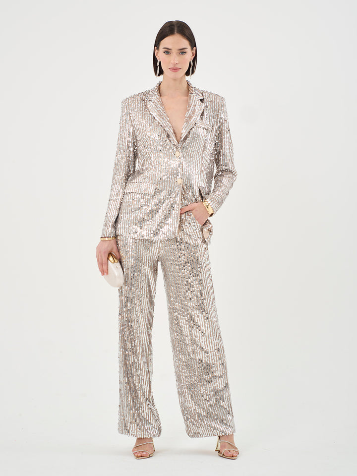 Pippa Wide Leg Sequin Trouser