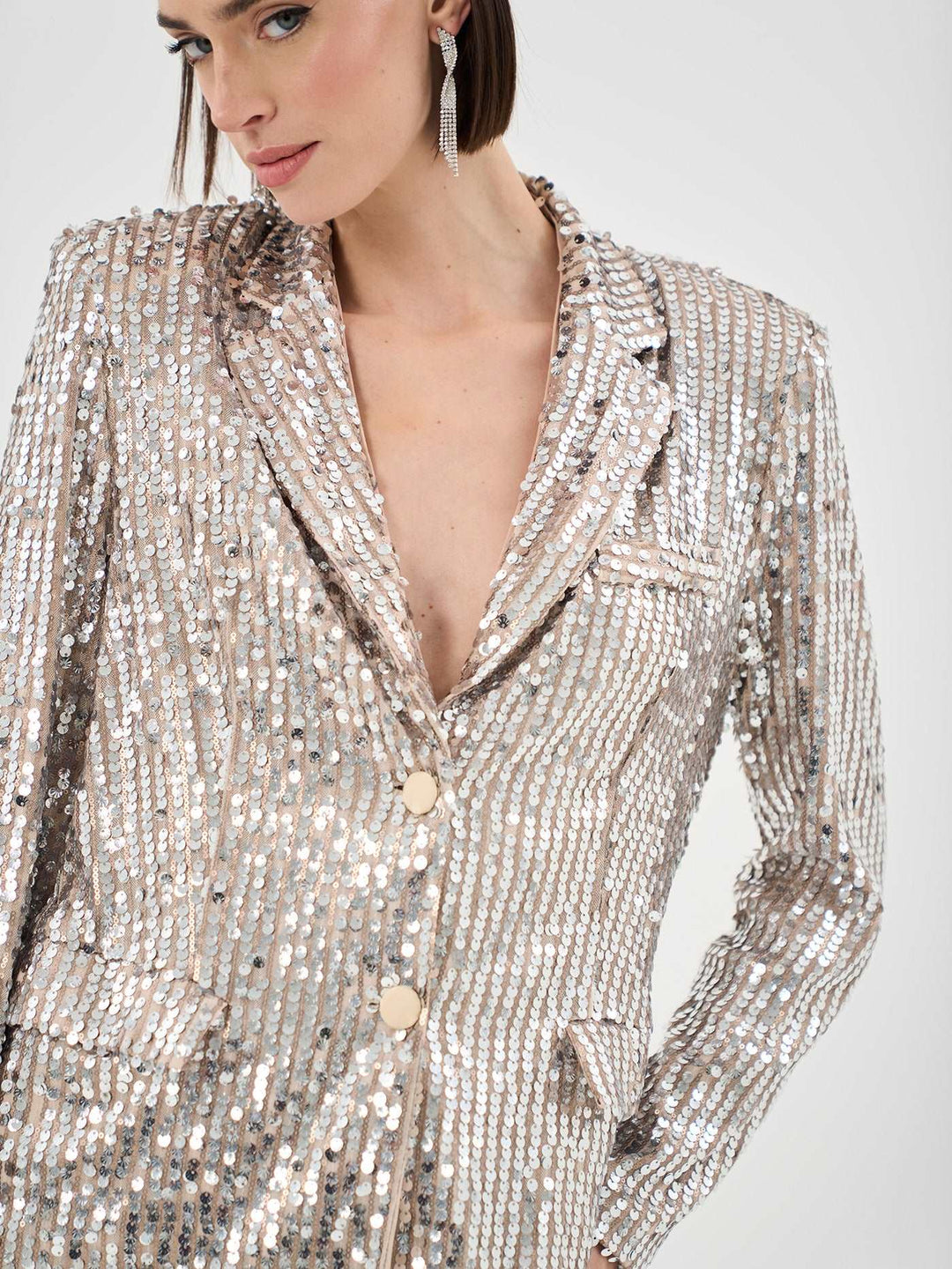 Single Breasted Sequin Blazer