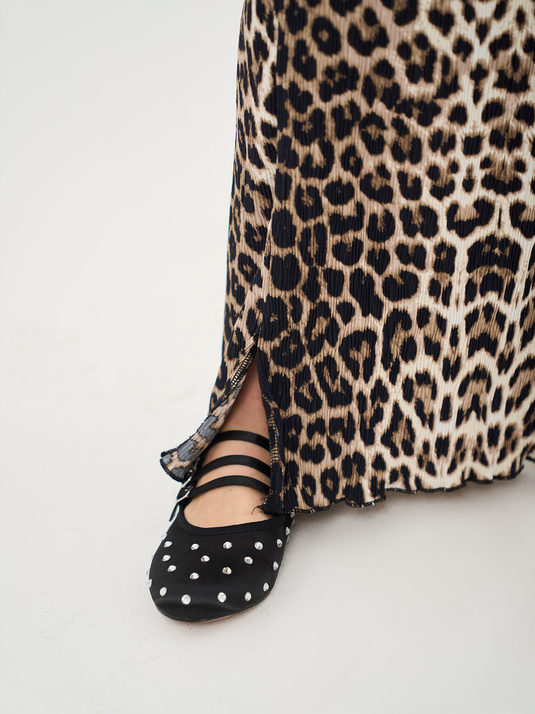 Plisse Trousers In Leopard Print Co-ord