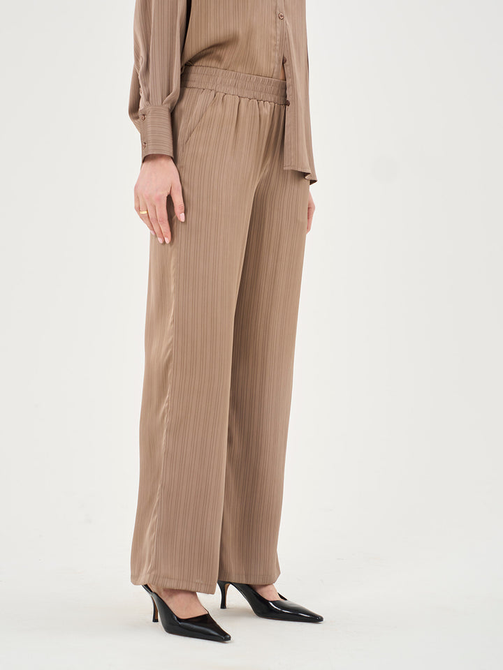 TEXTURE SATIN WIDE LEG TROUSER