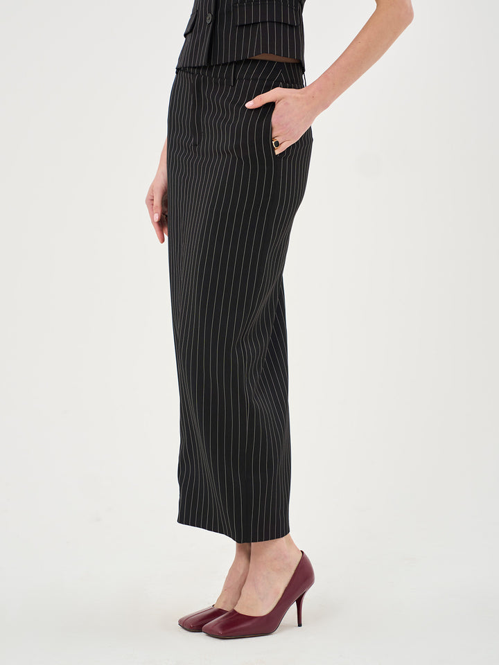 Alexia Pinstripe Tailored Midi Skirt