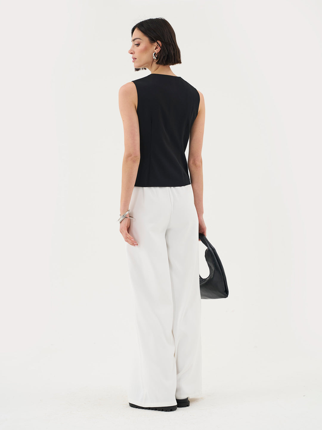 Tailored Wideleg Trousers In White Co-Ord