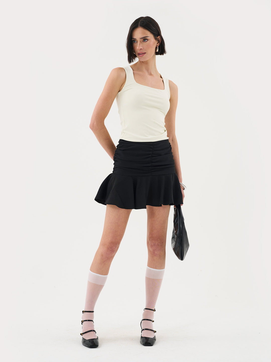 Flippy Mini Skirt in Black