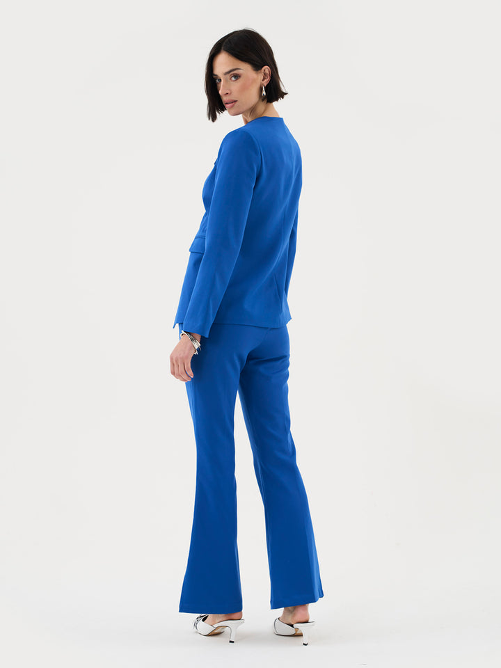 Split Hem Trousers In Cobalt Co-Ord