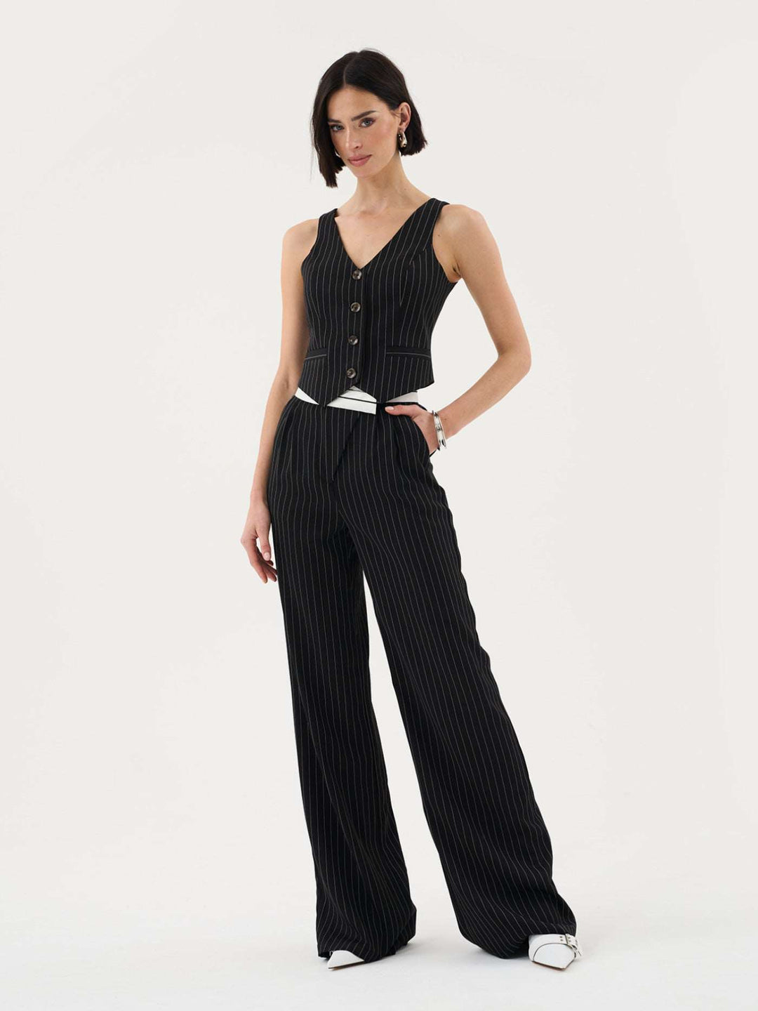 Fitted Pinstripe Waistcoat Co-ord