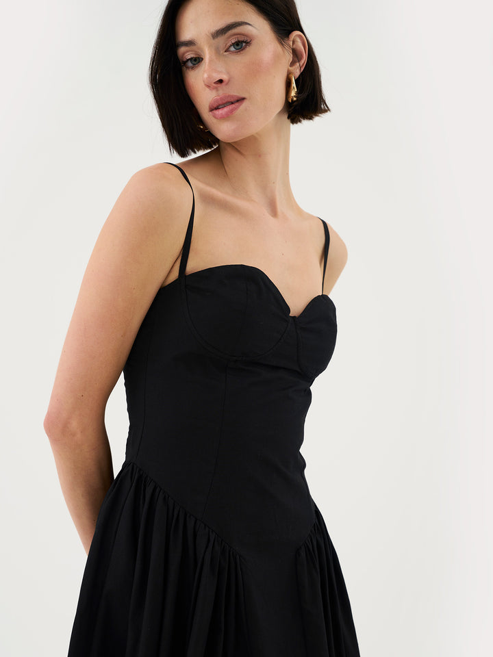 Sweetheart Neck Strappy Midi Corset Dress