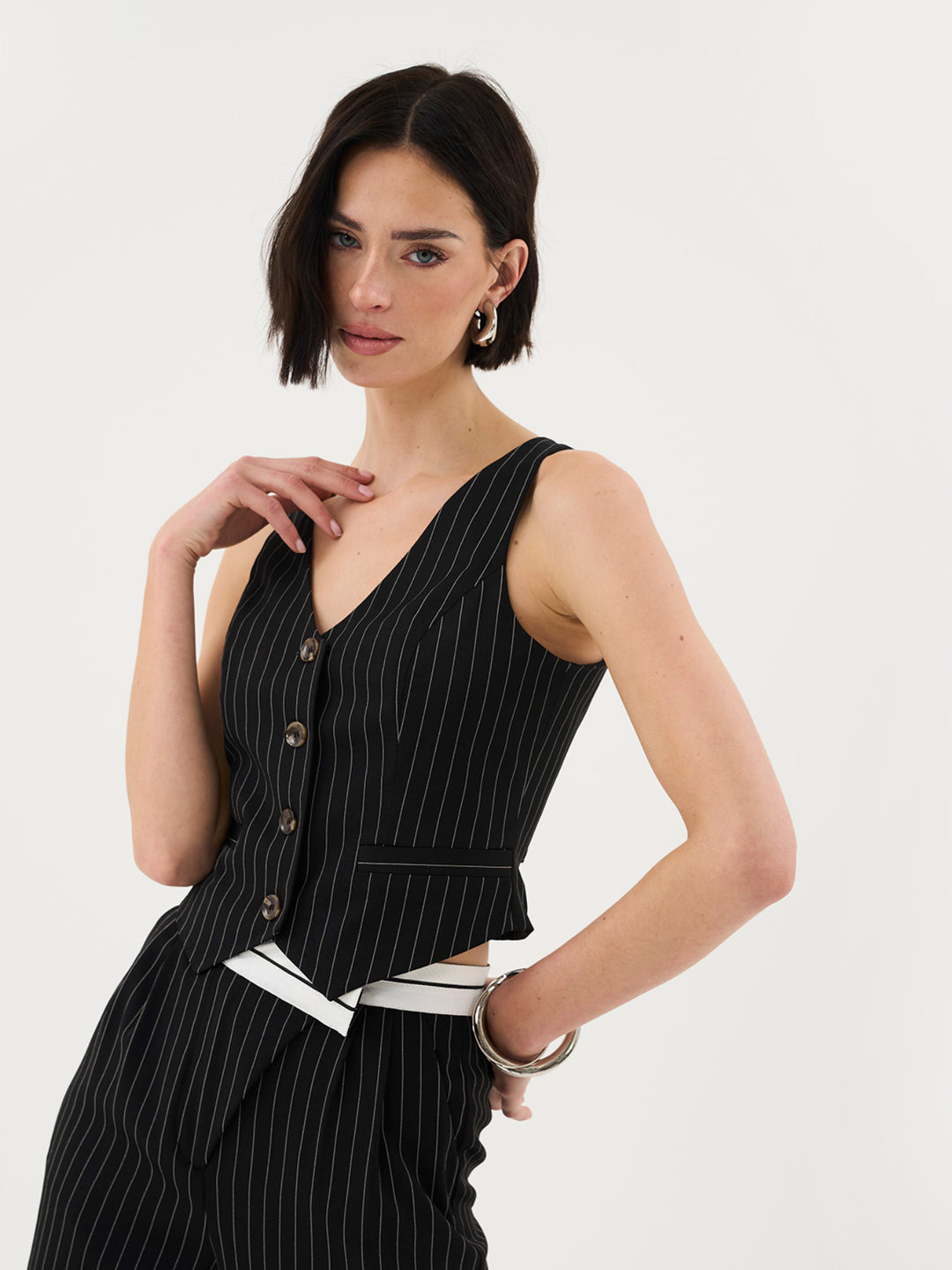 Fitted Pinstripe Waistcoat Co-ord